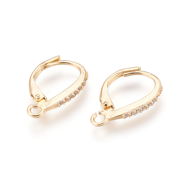 PandaHall Brass Micro Pave Cubic Zirconia Leverback Earring Findings, with Loop, Clear, Golden, 17x11x1.5mm, Hole: 1.5mm Brass Clear
PandaHall Brass Micro Pave Cubic Zirconia Leverback Earring Findings, with Loop, Clear, Golden, 17x11x1.5mm, Hole: 1.5mm Brass Clear