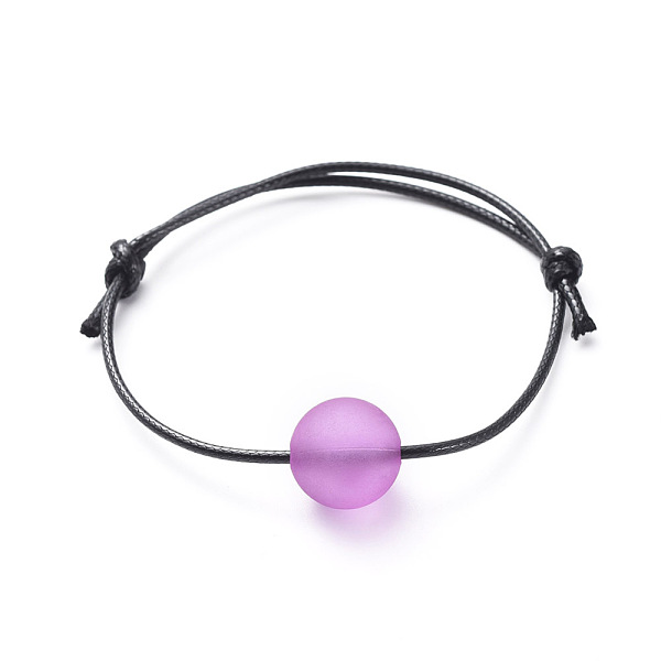 PandaHall Adjustable Waxed Polyester Cord Bracelets, with Frosted Transparent Acrylic Round Beads, Violet, 2-1/4 inch~3-1/8 inch(5.7~8cm)..., Purple
PandaHall Adjustable Waxed Polyester Cord Bracelets, with Frosted Transparent Acrylic Round Beads, Violet, 2-1/4 inch~3-1/8 inch(5.7~8cm)..., Purple