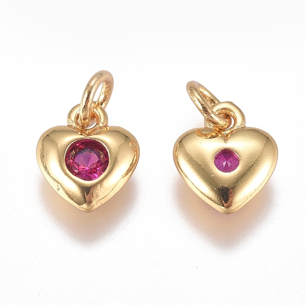 PandaHall Brass Micro Pave Cubic Zirconia Charms, with Jump Ring, Long-Lasting Plated, Heart, Golden, Hot Pink, 8x6.5x2mm, Hole: 3mm...
PandaHall Brass Micro Pave Cubic Zirconia Charms, with Jump Ring, Long-Lasting Plated, Heart, Golden, Hot Pink, 8x6.5x2mm, Hole: 3mm...