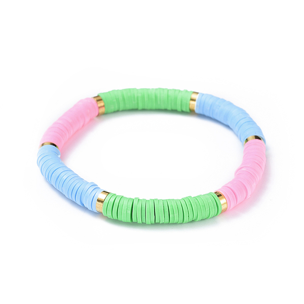 PandaHall Stretch Bracelets, with Handmade Polymer Clay Heishi Beads and Brass Spacer Beads, Colorful, 2-1/8 inch(5.3cm) Polymer Clay
PandaHall Stretch Bracelets, with Handmade Polymer Clay Heishi Beads and Brass Spacer Beads, Colorful, 2-1/8 inch(5.3cm) Polymer Clay