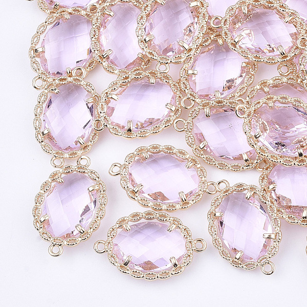 PandaHall Transparent Glass Links connectors, with Brass Findings, Faceted, Oval, Light Gold, Pearl Pink, 21.5x14x5mm, Hole: 1.2mm Glass...
PandaHall Transparent Glass Links connectors, with Brass Findings, Faceted, Oval, Light Gold, Pearl Pink, 21.5x14x5mm, Hole: 1.2mm Glass...
