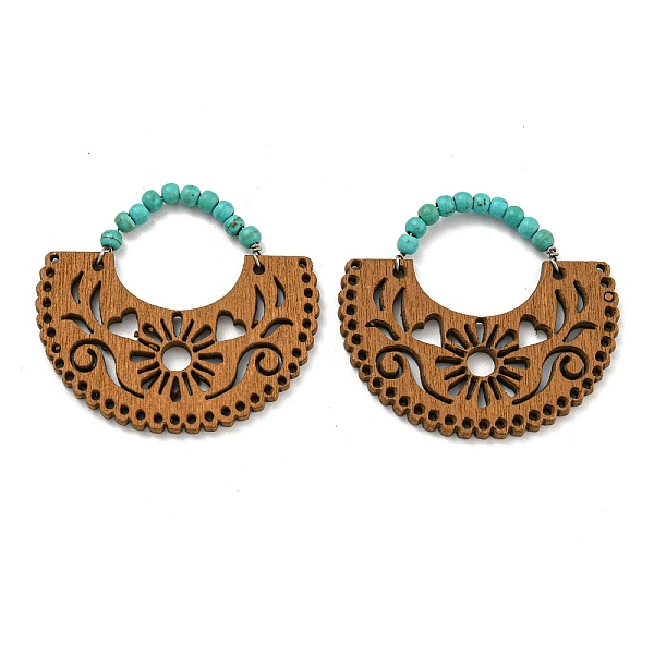 PandaHall Laser Cut Poplar Wood Pendants Bag Charms with Dyed Synthetic Turquoise, Peru, 36x40x2.5mm, Hole: 17x19.5mm Synthetic Turquoise..., Brown
PandaHall Laser Cut Poplar Wood Pendants Bag Charms with Dyed Synthetic Turquoise, Peru, 36x40x2.5mm, Hole: 17x19.5mm Synthetic Turquoise..., Brown