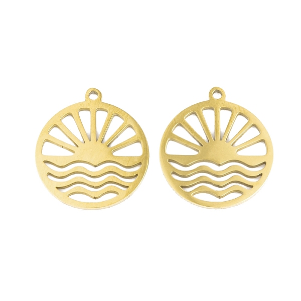 PandaHall 5Pcs 201 Stainless Steel Pendants, Laser Cut, Flat Round with Sun Charm, Real 18K Gold Plated, 17x15x1mm, Hole: 1.2mm 201...
PandaHall 5Pcs 201 Stainless Steel Pendants, Laser Cut, Flat Round with Sun Charm, Real 18K Gold Plated, 17x15x1mm, Hole: 1.2mm 201...