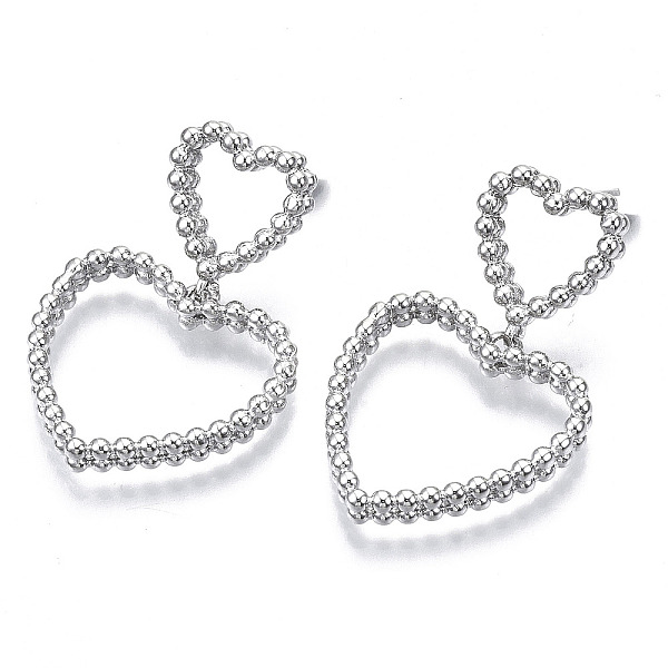 PandaHall Brass Dangle Stud Earring, with Stainless Steel Pins, Nickel Free, Heart, Real Platinum Plated, 36x23.5mm, Pin: 0.7mm Brass Heart
PandaHall Brass Dangle Stud Earring, with Stainless Steel Pins, Nickel Free, Heart, Real Platinum Plated, 36x23.5mm, Pin: 0.7mm Brass Heart