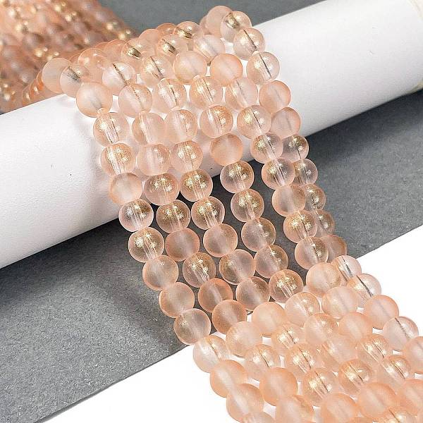 PandaHall Frosted Transparent Glass Bead Strands, with Gold Powder, Round, PeachPuff, 6mm, Hole: 1mm, about 146pcs/strand, 31.02''(78.8cm)..., Brown
PandaHall Frosted Transparent Glass Bead Strands, with Gold Powder, Round, PeachPuff, 6mm, Hole: 1mm, about 146pcs/strand, 31.02''(78.8cm)..., Brown