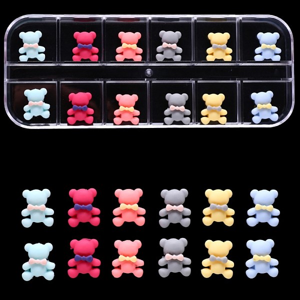 PandaHall Resin Nail Cabochons with 12 Grid Box, for Nail Art Decoration Accessories, Bear, Mixed Color, 13x4.9x1.2cm, 6 colors, 2pcs/color..., Multicolor
PandaHall Resin Nail Cabochons with 12 Grid Box, for Nail Art Decoration Accessories, Bear, Mixed Color, 13x4.9x1.2cm, 6 colors, 2pcs/color..., Multicolor
