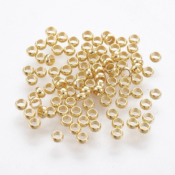 PandaHall 316 Surgical Stainless Steel Crimp Beads, Rondelle, Real 18K Gold Plated, 1.9mm, Hole: 1mm 316 Surgical Stainless Steel Rondelle
PandaHall 316 Surgical Stainless Steel Crimp Beads, Rondelle, Real 18K Gold Plated, 1.9mm, Hole: 1mm 316 Surgical Stainless Steel Rondelle