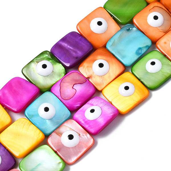PandaHall Natural Freshwater Shell Beads Strands, with Enamel, Dyed, Square with Evil Eye, Mixed Color, 11.5~13x11.5~13x3~4mm, Hole: 0.8mm..., Multicolor
PandaHall Natural Freshwater Shell Beads Strands, with Enamel, Dyed, Square with Evil Eye, Mixed Color, 11.5~13x11.5~13x3~4mm, Hole: 0.8mm..., Multicolor