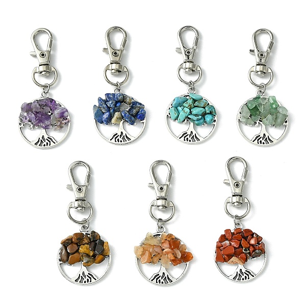 PandaHall Flat Round with Tree of Life Tibetan Style Alloy Pendant Decorations, Chakra Synthetic & Natural Mixed Gemstone Beads and Swivel...
PandaHall Flat Round with Tree of Life Tibetan Style Alloy Pendant Decorations, Chakra Synthetic & Natural Mixed Gemstone Beads and Swivel...