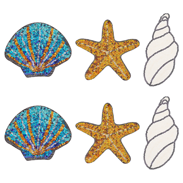 PandaHall 6Pcs 3 Style Beach Theme Glitter Cloth Patches, Iron on/Sew On Sequin Applique, for Sewing Craft Decoration, Starfish & Shell &..., Multicolor
PandaHall 6Pcs 3 Style Beach Theme Glitter Cloth Patches, Iron on/Sew On Sequin Applique, for Sewing Craft Decoration, Starfish & Shell &..., Multicolor