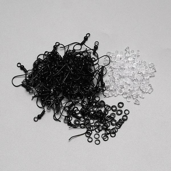 PandaHall 100Pcs Iron Earring Hooks, with Horizontal Loops, with 100Pcs Open Jump Rings and 100Pcs Plastic Ear Nuts, Electrophoresis Black...
PandaHall 100Pcs Iron Earring Hooks, with Horizontal Loops, with 100Pcs Open Jump Rings and 100Pcs Plastic Ear Nuts, Electrophoresis Black...