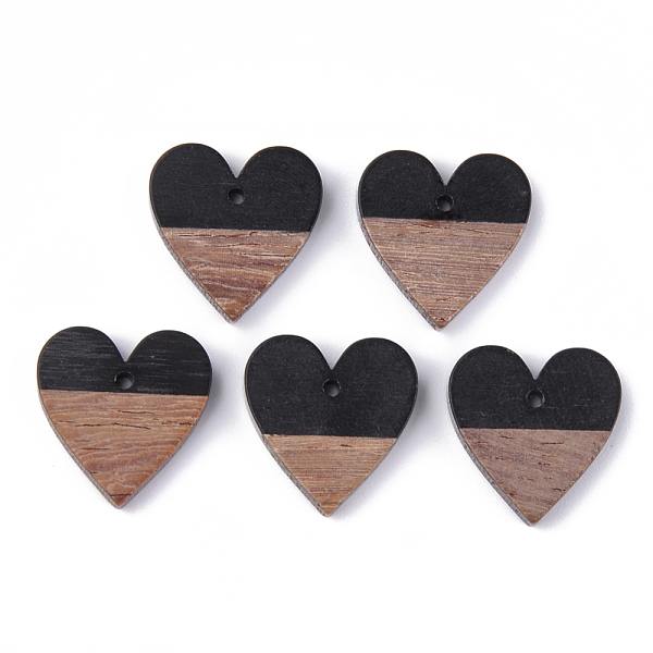 PandaHall Resin & Walnut Wood Pendants, Heart, Black, 18x17.5x3.5~4mm, Hole: 1.5mm Resin+Wood Heart Black
PandaHall Resin & Walnut Wood Pendants, Heart, Black, 18x17.5x3.5~4mm, Hole: 1.5mm Resin+Wood Heart Black