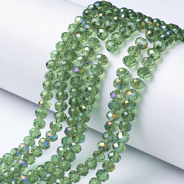 PandaHall Electroplate Transparent Glass Beads Strands, Half Rainbow Plated, Faceted, Rondelle, Pale Green, 6x5mm, Hole: 1mm, about...
PandaHall Electroplate Transparent Glass Beads Strands, Half Rainbow Plated, Faceted, Rondelle, Pale Green, 6x5mm, Hole: 1mm, about...