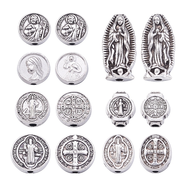 PandaHall Spritewelry 70pcs 7 Style Alloy Beads, Religion Theme, Mixed Shapes, Antique Silver & Silver, 9~18x8~10x2.5~6mm, Hole: 1~1.8mm...
PandaHall Spritewelry 70pcs 7 Style Alloy Beads, Religion Theme, Mixed Shapes, Antique Silver & Silver, 9~18x8~10x2.5~6mm, Hole: 1~1.8mm...