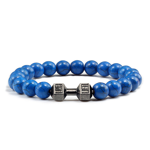 PandaHall Blue turquoise alloy dumbbell jewelry bracelet for men's high-end and versatile accessories Natural Gemstone
PandaHall Blue turquoise alloy dumbbell jewelry bracelet for men's high-end and versatile accessories Natural Gemstone
