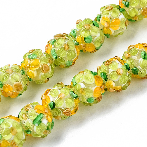 PandaHall Handmade Lampwork Beads Strands, Bumpy, Round with Flower, Green Yellow, 12~13x11~12mm, Hole: 1mm, about 45pcs/strand, 19.29 inch...
PandaHall Handmade Lampwork Beads Strands, Bumpy, Round with Flower, Green Yellow, 12~13x11~12mm, Hole: 1mm, about 45pcs/strand, 19.29 inch...