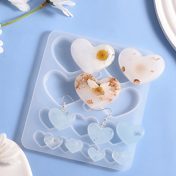 PandaHall DIY Silicone Cabochons Molds, Resin Casting Molds, for UV Resin, Epoxy Resin Jewelry Making, Heart Pattern, 135x120x8.5mm, Inner..., White
PandaHall DIY Silicone Cabochons Molds, Resin Casting Molds, for UV Resin, Epoxy Resin Jewelry Making, Heart Pattern, 135x120x8.5mm, Inner..., White