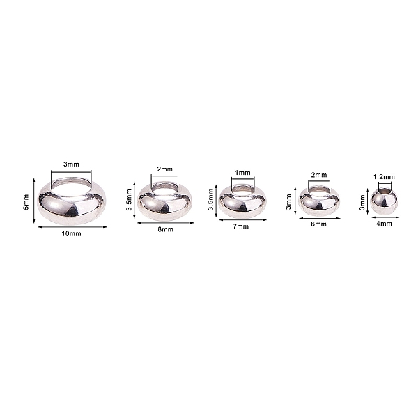 PandaHall 304 Stainless Steel Beads, with Rubber Inside, Slider Beads, Stopper Beads, Rondelle, Stainless Steel Color, 4~10x3~5mm, Hole...
PandaHall 304 Stainless Steel Beads, with Rubber Inside, Slider Beads, Stopper Beads, Rondelle, Stainless Steel Color, 4~10x3~5mm, Hole...