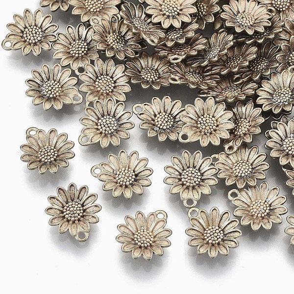 PandaHall Brass Charms, Sun Flower, Nickel Free, Unplated, 10.5x9x3mm, Hole: 1.2mm Brass Flower
PandaHall Brass Charms, Sun Flower, Nickel Free, Unplated, 10.5x9x3mm, Hole: 1.2mm Brass Flower