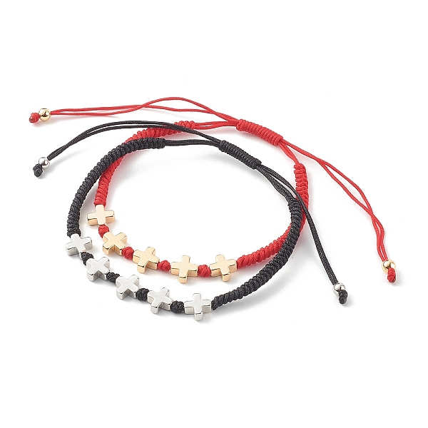 PandaHall Unisex Adjustable Nylon Cord Braided Bead Bracelets Sets, with Brass Beads, Cross, Platinum & Golden, Mixed Color, Inner Diameter..., Multicolor
PandaHall Unisex Adjustable Nylon Cord Braided Bead Bracelets Sets, with Brass Beads, Cross, Platinum & Golden, Mixed Color, Inner Diameter..., Multicolor