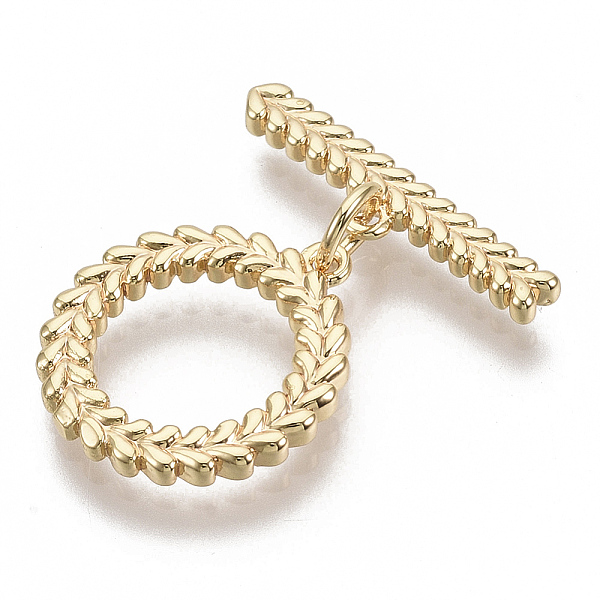 PandaHall Brass Toggle Clasps, Nickel Free, Leaf, Real 18K Gold Plated, 24mm, Bar: 20x5x2mm, hole: 1.2mm, Ring: 17x15x2mm, hole: 1.2mm, Jump...
PandaHall Brass Toggle Clasps, Nickel Free, Leaf, Real 18K Gold Plated, 24mm, Bar: 20x5x2mm, hole: 1.2mm, Ring: 17x15x2mm, hole: 1.2mm, Jump...