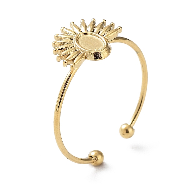 PandaHall 304 Stainless Steel Open Cuff Ring Components, Bezel Cup Ring Settings, Sunflower with Oval Tray, Real 14K Gold Plated, Inner...
PandaHall 304 Stainless Steel Open Cuff Ring Components, Bezel Cup Ring Settings, Sunflower with Oval Tray, Real 14K Gold Plated, Inner...