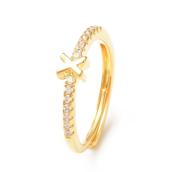 PandaHall Clear Cubic Zirconia Initial Letter Adjustable Ring, Golden Brass Jewelry for Women, Letter.X, Inner Diameter: 18mm Brass+Cubic...
PandaHall Clear Cubic Zirconia Initial Letter Adjustable Ring, Golden Brass Jewelry for Women, Letter.X, Inner Diameter: 18mm Brass+Cubic...