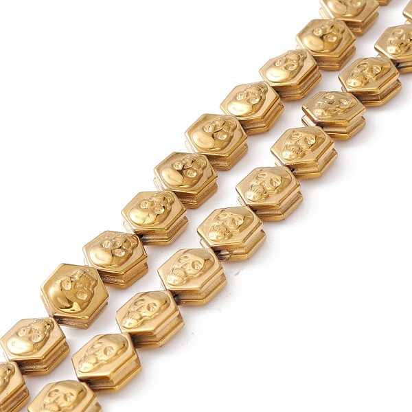 PandaHall Electroplate Synthetic Non-magnetic Hematite Beads Strands, for Halloween Theme, Polygon with Skull, Golden Plated, 10.5x8x5.5mm...
PandaHall Electroplate Synthetic Non-magnetic Hematite Beads Strands, for Halloween Theme, Polygon with Skull, Golden Plated, 10.5x8x5.5mm...