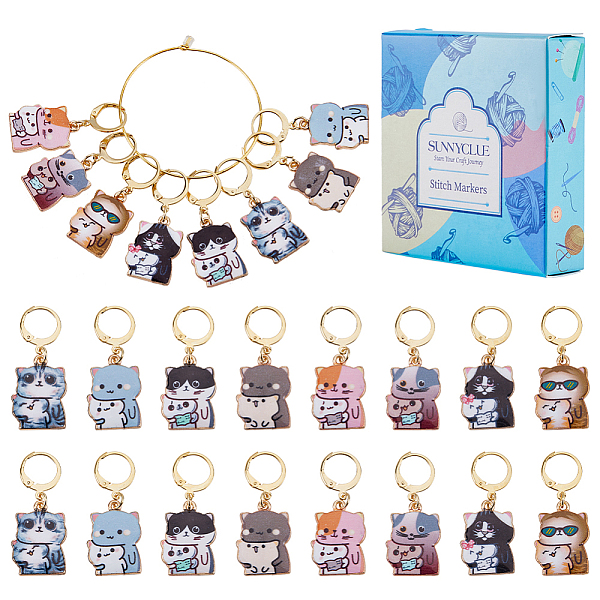 PandaHall SUNNYCLUE 16Pcs 8 Styles Cat Crochet Markers Cute Stitch Markers Enamel Colorful Kitty Alloy Pet Removable Metal Leverback Clasps..., Multicolor
PandaHall SUNNYCLUE 16Pcs 8 Styles Cat Crochet Markers Cute Stitch Markers Enamel Colorful Kitty Alloy Pet Removable Metal Leverback Clasps..., Multicolor