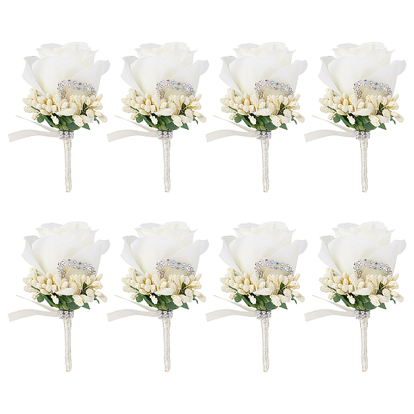 PandaHall CRASPIRE Boutonnieres for Men Wedding Corsage Set of 8 White Rose Groom Boutonniere with Rhinestone for Groom and Best Man for..., Brown
PandaHall CRASPIRE Boutonnieres for Men Wedding Corsage Set of 8 White Rose Groom Boutonniere with Rhinestone for Groom and Best Man for..., Brown