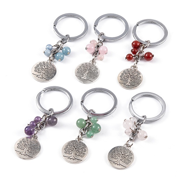 PandaHall (Defective Closeout Sale) Alloy Keychain, with Gemstone Beads, Flat Round with Tree of Life, 89mm Mixed Stone Flat Round
PandaHall (Defective Closeout Sale) Alloy Keychain, with Gemstone Beads, Flat Round with Tree of Life, 89mm Mixed Stone Flat Round
