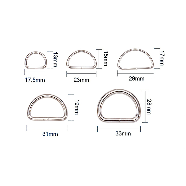 PandaHall Iron D Rings, Buckle Clasps, For Webbing, Strapping Bags, Garment Accessories, Platinum, 17.5x13x2mm, 40pcs, 23x15x2mm, 40pcs...
PandaHall Iron D Rings, Buckle Clasps, For Webbing, Strapping Bags, Garment Accessories, Platinum, 17.5x13x2mm, 40pcs, 23x15x2mm, 40pcs...