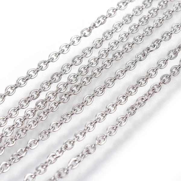 PandaHall 304 Stainless Steel Cable Chains, Soldered, Flat Oval, Stainless Steel Color, 2x1.5x0.4mm 304 Stainless Steel
PandaHall 304 Stainless Steel Cable Chains, Soldered, Flat Oval, Stainless Steel Color, 2x1.5x0.4mm 304 Stainless Steel