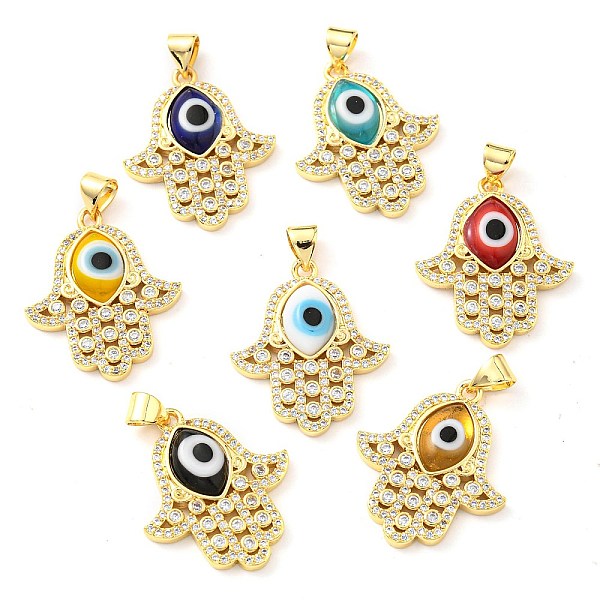 PandaHall Brass Cubic Zirconia Pendants, with Lampwork, Real 18K Gold Plated, Hamsa Charm, Mixed Color, 24x20.5x4mm, Hole: 5x3.5mm..., Multicolor
PandaHall Brass Cubic Zirconia Pendants, with Lampwork, Real 18K Gold Plated, Hamsa Charm, Mixed Color, 24x20.5x4mm, Hole: 5x3.5mm..., Multicolor