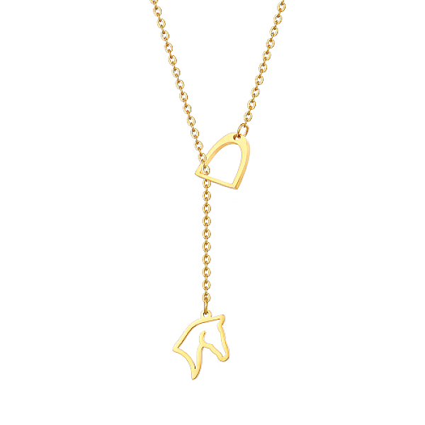 PandaHall Stainless Steel Lariat Necklaces, Origami Horse, Real 18K Gold Plated, 27.56 inch(70cm) Stainless Steel Horse
PandaHall Stainless Steel Lariat Necklaces, Origami Horse, Real 18K Gold Plated, 27.56 inch(70cm) Stainless Steel Horse