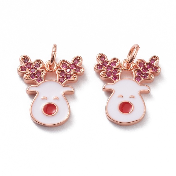 PandaHall Brass Micro Pave Cerise Cubic Zirconia Pendants, with White Enamel & Jump Rings, Long-Lasting Plated, For Christmas, Reindeer/Stag...
PandaHall Brass Micro Pave Cerise Cubic Zirconia Pendants, with White Enamel & Jump Rings, Long-Lasting Plated, For Christmas, Reindeer/Stag...