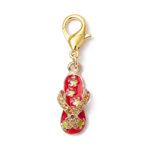 PandaHall Flip Flops Alloy Enamel Pendant Decoration, with Alloy Lobster Claw Clasps, Golden, 41.5mm Alloy+Enamel Others Red
PandaHall Flip Flops Alloy Enamel Pendant Decoration, with Alloy Lobster Claw Clasps, Golden, 41.5mm Alloy+Enamel Others Red