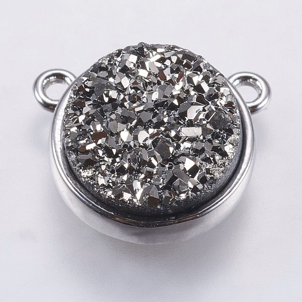 PandaHall Druzy Resin Charms, with Brass Finding, Flat Round, Platinum, Silver, 9.5x12x3.5~4mm, Hole: 1.5mm Brass+Resin Flat Round Silver
PandaHall Druzy Resin Charms, with Brass Finding, Flat Round, Platinum, Silver, 9.5x12x3.5~4mm, Hole: 1.5mm Brass+Resin Flat Round Silver