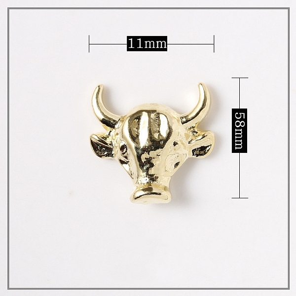 PandaHall Alloy Cabochons, Nail Art Decoration Accessories, Cow, Light Gold, 10.5x11x2.5mm Alloy Other Animal
PandaHall Alloy Cabochons, Nail Art Decoration Accessories, Cow, Light Gold, 10.5x11x2.5mm Alloy Other Animal