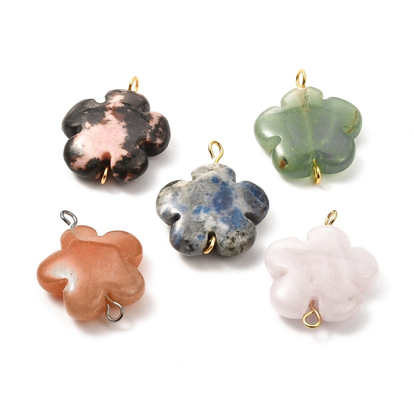 PandaHall Natural Mixed Gemstone Links, with Brass Findings, Flower, 24x20x7.5mm, Hole: 3x2mm Mixed Stone Flower
PandaHall Natural Mixed Gemstone Links, with Brass Findings, Flower, 24x20x7.5mm, Hole: 3x2mm Mixed Stone Flower