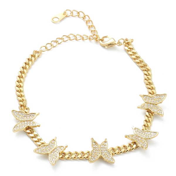 PandaHall Brass Micro Pave Clear Cubic Zirconia Curb Chain Bracelets, Butterfly, Real 18K Gold Plated, 6-1/4 inch(16cm) Cubic Zirconia Clear
PandaHall Brass Micro Pave Clear Cubic Zirconia Curb Chain Bracelets, Butterfly, Real 18K Gold Plated, 6-1/4 inch(16cm) Cubic Zirconia Clear
