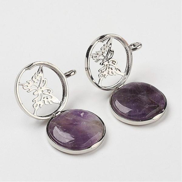 PandaHall Natural Amethyst Pendants, with Brass Diffuser Locket Findings, Flat Round with Butterfly, 31x26x8mm, Hole: 4mm Amethyst Flat...
PandaHall Natural Amethyst Pendants, with Brass Diffuser Locket Findings, Flat Round with Butterfly, 31x26x8mm, Hole: 4mm Amethyst Flat...