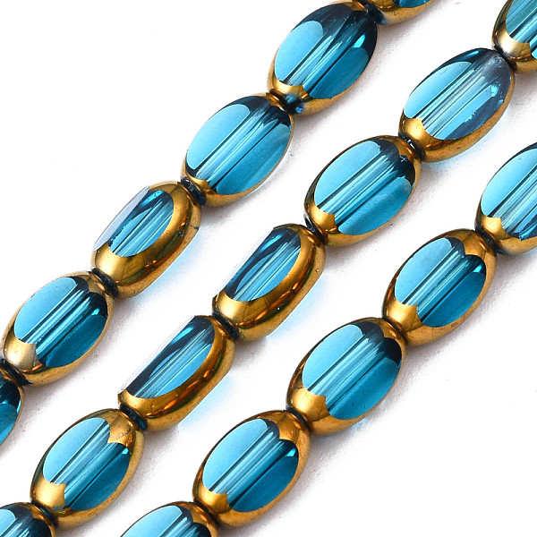 PandaHall Electroplate Glass Beads Strands, Edge Plated, Oval, Deep Sky Blue, 7x4.5x4mm, Hole: 0.8mm, about 50pcs/strand, 13.07~13.15 inch...
PandaHall Electroplate Glass Beads Strands, Edge Plated, Oval, Deep Sky Blue, 7x4.5x4mm, Hole: 0.8mm, about 50pcs/strand, 13.07~13.15 inch...
