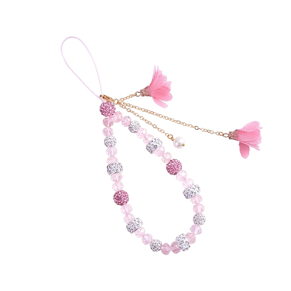 PandaHall Polymer Clay Rhinestone & Glass Beaded Chain Mobile Strap, with Chiffon Flower Tassel, Anti-Lost Cellphone Wrist Lanyard, for Car..., Pink
PandaHall Polymer Clay Rhinestone & Glass Beaded Chain Mobile Strap, with Chiffon Flower Tassel, Anti-Lost Cellphone Wrist Lanyard, for Car..., Pink