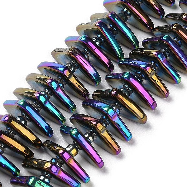 PandaHall Electroplate Glass Beads Strands, Triangle, Indigo, 9x15.5~16x2.8~3mm, Hole: 1mm, about 119~131pcs/strand, 24.21''~24.41''..., Purple
PandaHall Electroplate Glass Beads Strands, Triangle, Indigo, 9x15.5~16x2.8~3mm, Hole: 1mm, about 119~131pcs/strand, 24.21''~24.41''..., Purple