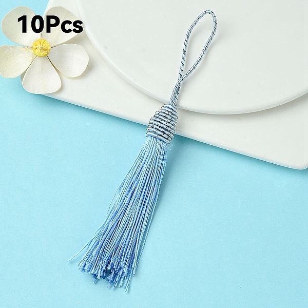 PandaHall Polyester Tassel Big Pendant Decorations, Light Sky Blue, 145~175x10.5~12mm Polyester
PandaHall Polyester Tassel Big Pendant Decorations, Light Sky Blue, 145~175x10.5~12mm Polyester