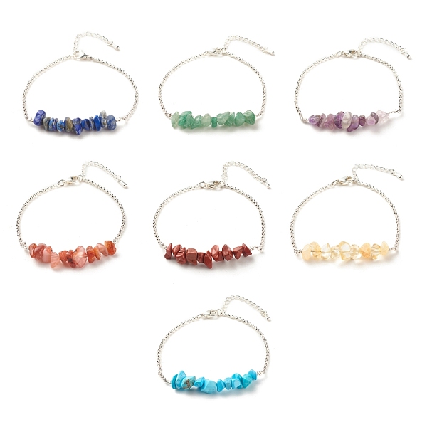 PandaHall 7Pcs 7 Style Natural & Synthetic Mixed Gemstone Chip Beaded Bracelets Set, 7 Chakra Stackable Bracelet with 304 Stainless Steel...
PandaHall 7Pcs 7 Style Natural & Synthetic Mixed Gemstone Chip Beaded Bracelets Set, 7 Chakra Stackable Bracelet with 304 Stainless Steel...