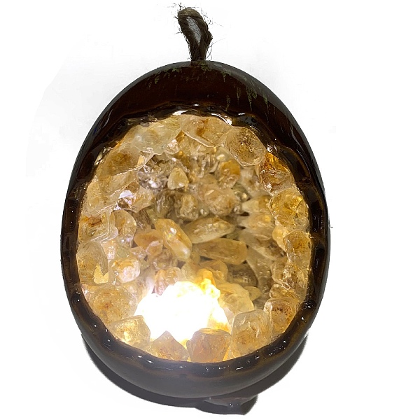 PandaHall Dragon Egg Citrine Hanging Lamp, Crystal Healing Ornament, Home Decorations, 90x105mm Citrine Egg
PandaHall Dragon Egg Citrine Hanging Lamp, Crystal Healing Ornament, Home Decorations, 90x105mm Citrine Egg