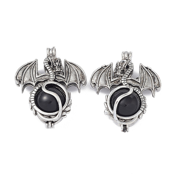 PandaHall Natural Obsidian Pendants, Dragon Charms, with Rack Plating Antique Silver Plated Brass Findings, Cadmium Free & Lead Free...
PandaHall Natural Obsidian Pendants, Dragon Charms, with Rack Plating Antique Silver Plated Brass Findings, Cadmium Free & Lead Free...