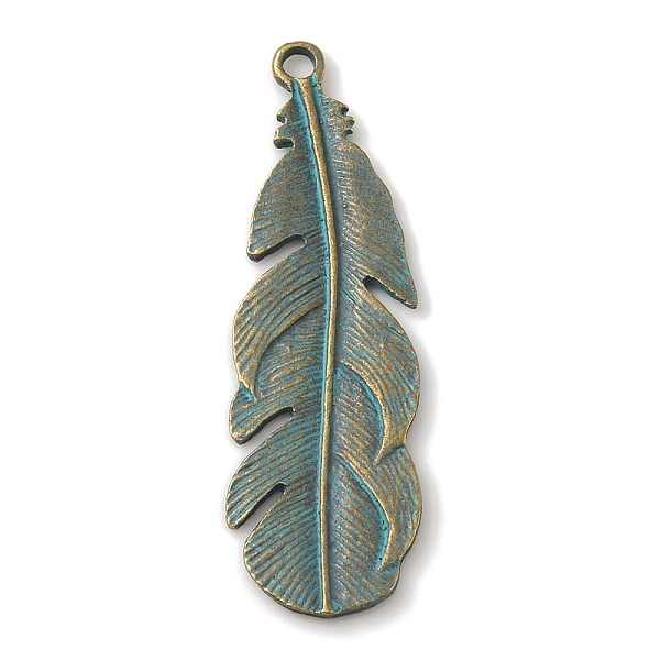PandaHall Tibetan Style Alloy Pendants, Feather, Antique Bronze & Green Patina, 57x18x1.5mm, Hole: 2.5mm Alloy Feather
PandaHall Tibetan Style Alloy Pendants, Feather, Antique Bronze & Green Patina, 57x18x1.5mm, Hole: 2.5mm Alloy Feather